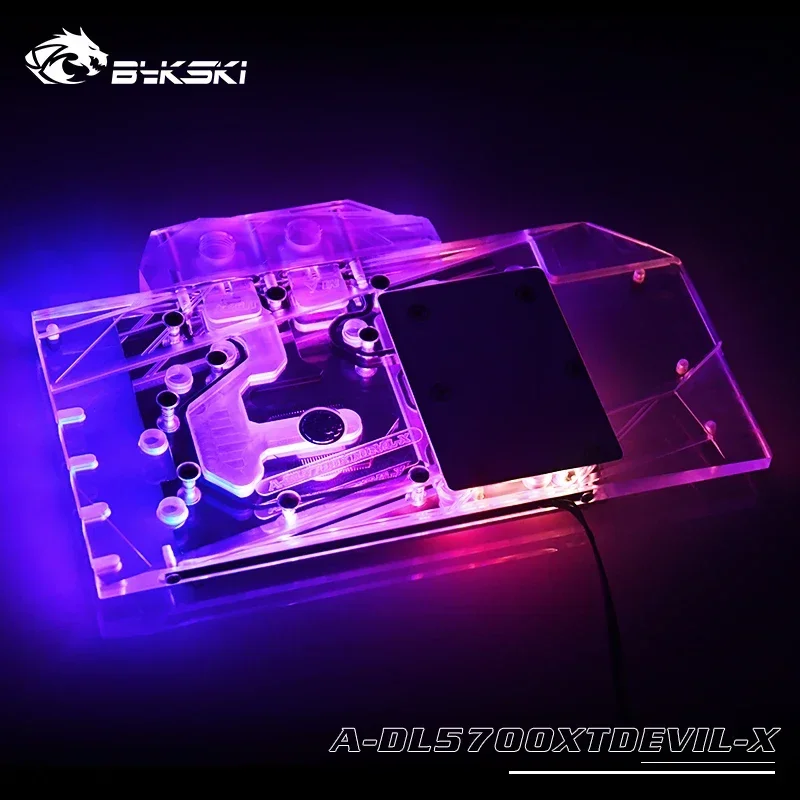 Bykski RX5700XT GPU Water Block untuk Datåpower Color RX5700XT Red Evil / Dragon Graphics Card Cooler,5V A-DL5700XTDEVIL-X