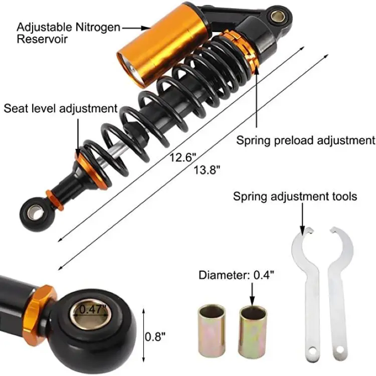 LFX Hole  305mm 320mm Electric Motorcycle Air Shock Absorber Universal 12.5 9 Color Options Made in China