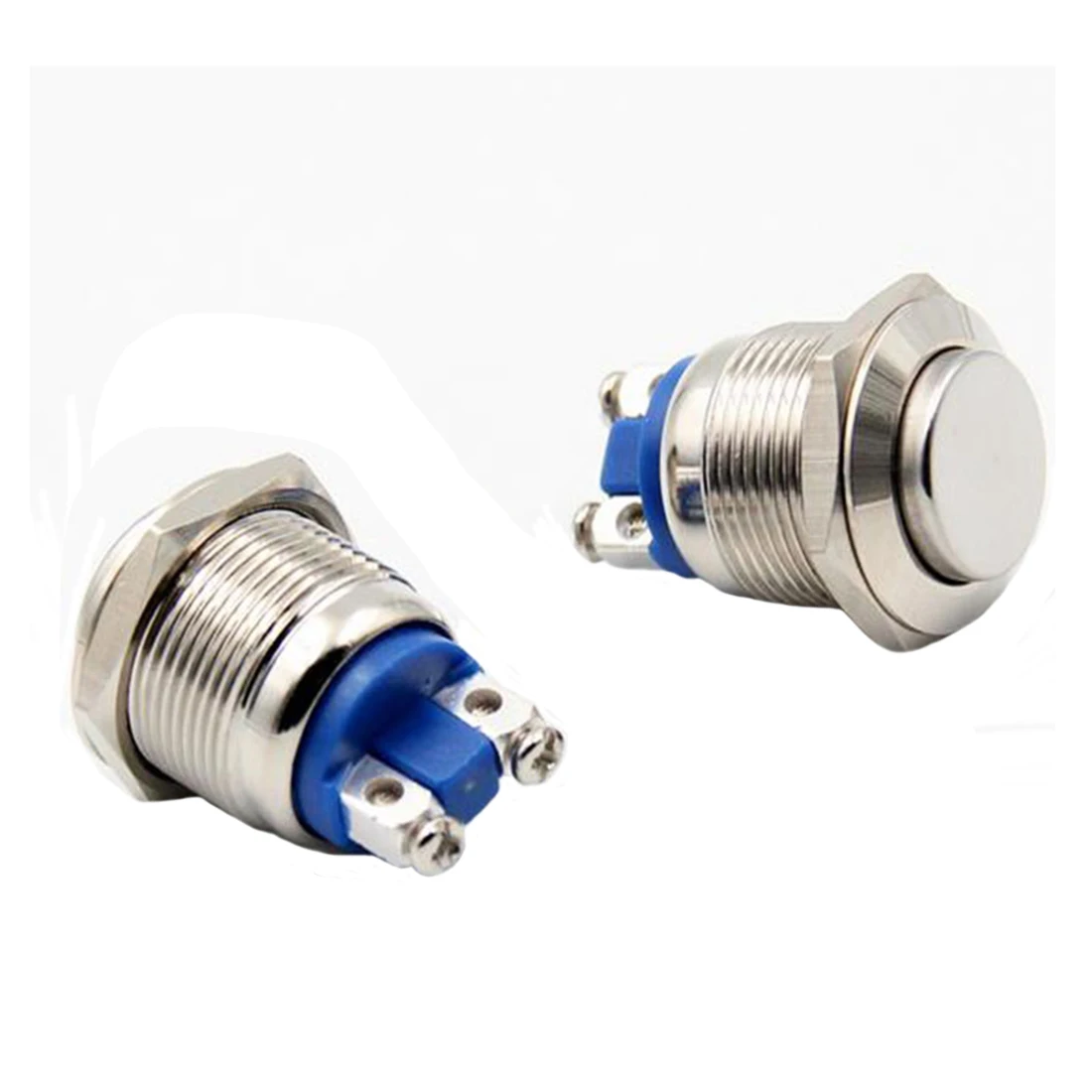 2pcs Hole Size19mm Waterproof Automatic Reset Switch Metal Push Switch for Door