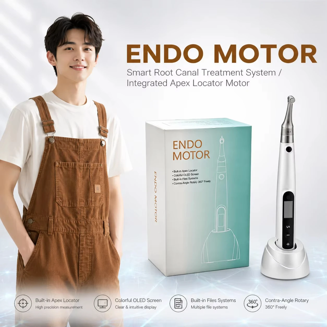Oral Cross-Border Wireless Dental Root Canal Preparation Machine 16:1 Two-in-One Anti-Angle Endodontic Motor Electric Power
