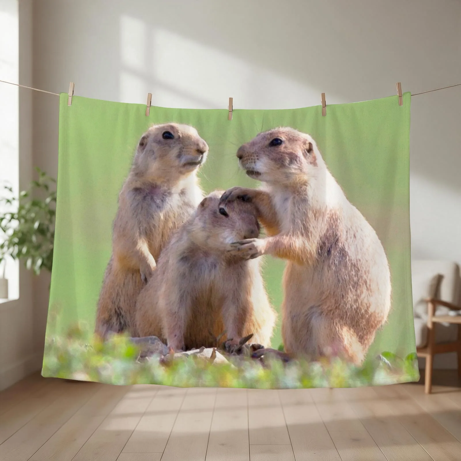 Watercolor Prarie Dog 08, Boulder County, Colorado, Good Job Throw Blanket couch cozy soft plush fuzzy picnic outdoor blanket