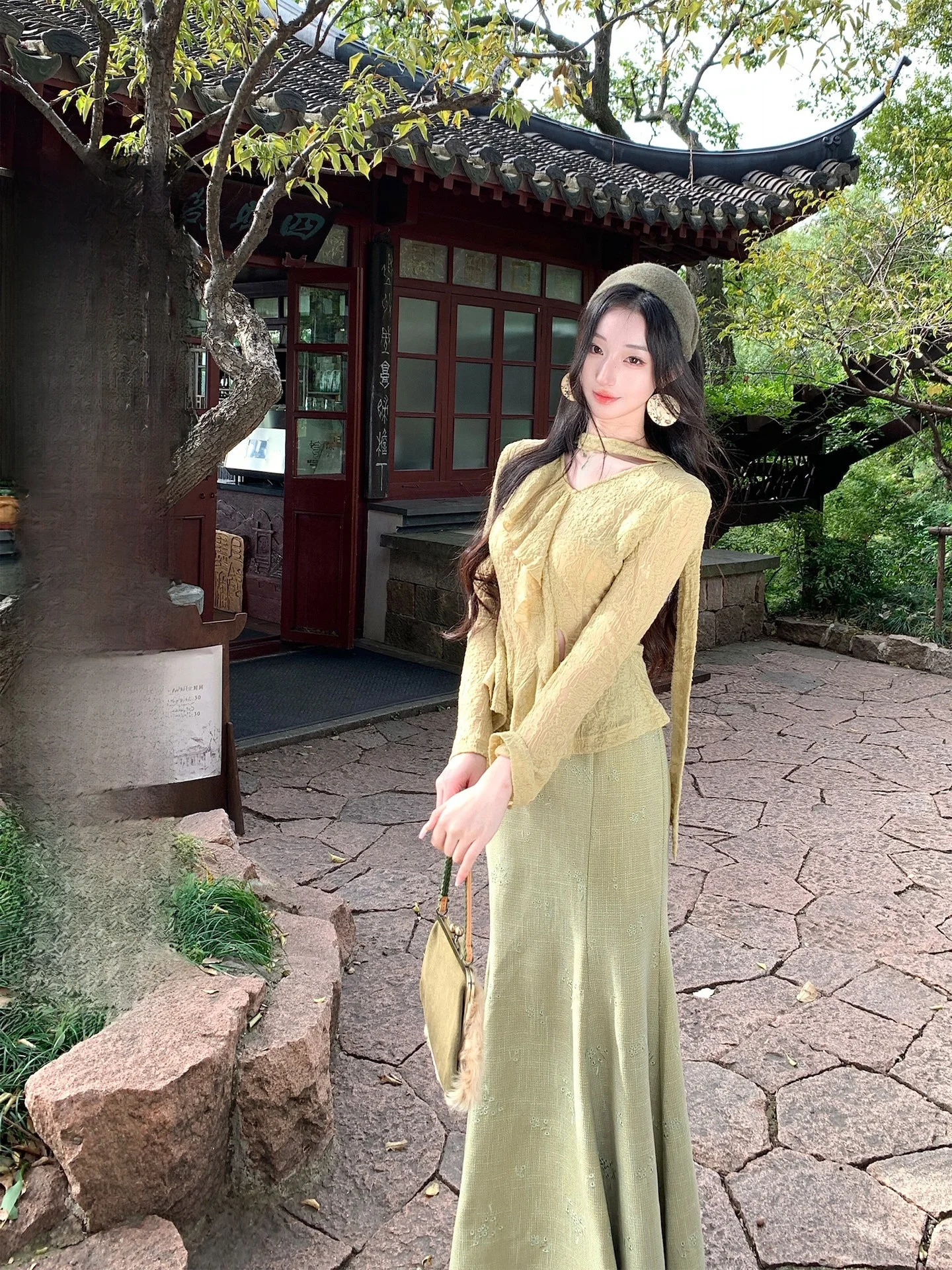 

Юбка Walkink Tea из тюля с вышивкой, рукавами-колокол и дизайном «рыбий хвост», длинная, для женщин, повседневная