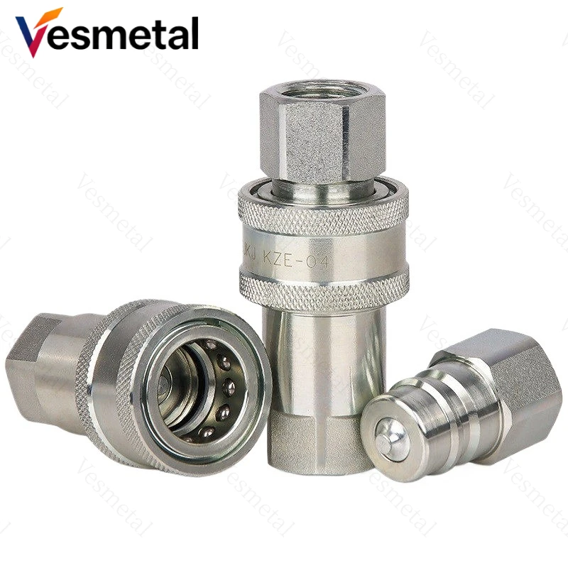 1/8 1/4 3/8 1/2 3/4 1 1.2 1.5 2 inch close type hydraulic quick couping Quick Coupler Steel Material Plug Socket Connector Set