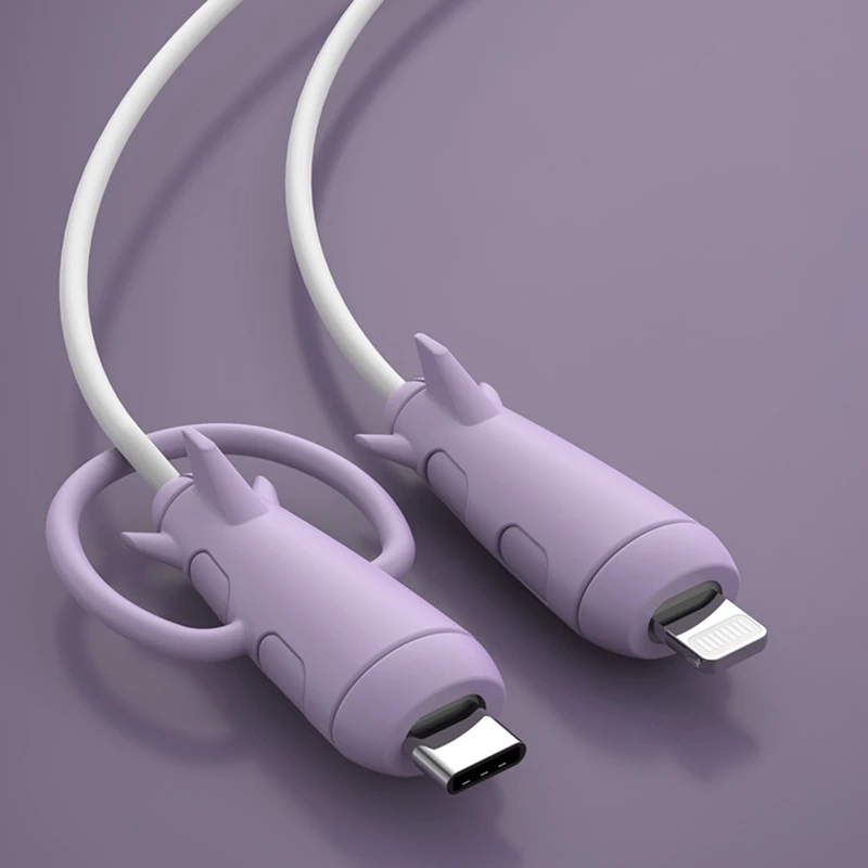 

Universal Cable Protector Cover Silicone Protective USB Cable Winder Case Decorate for iPhone Android Cable