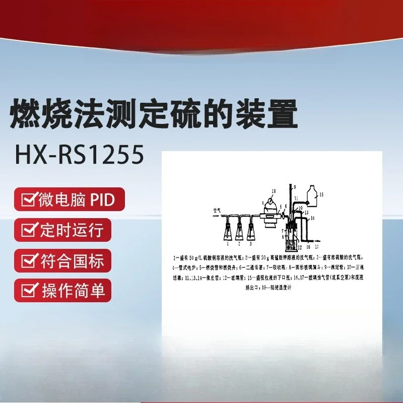 LY/T 1255-1999 Determination device for total sulfur in forest soils, including tube furnace