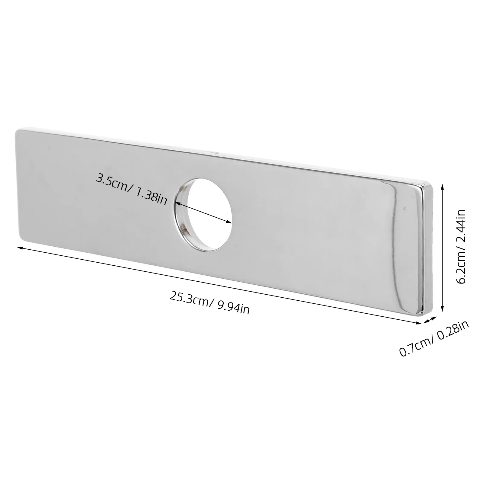 Silver Stainless Steel Faucet Deck Plate Rectangle Brushed Kitchen Sink Hole Cover Plate Faucet Hole Escutcheon Tap Deck Cover