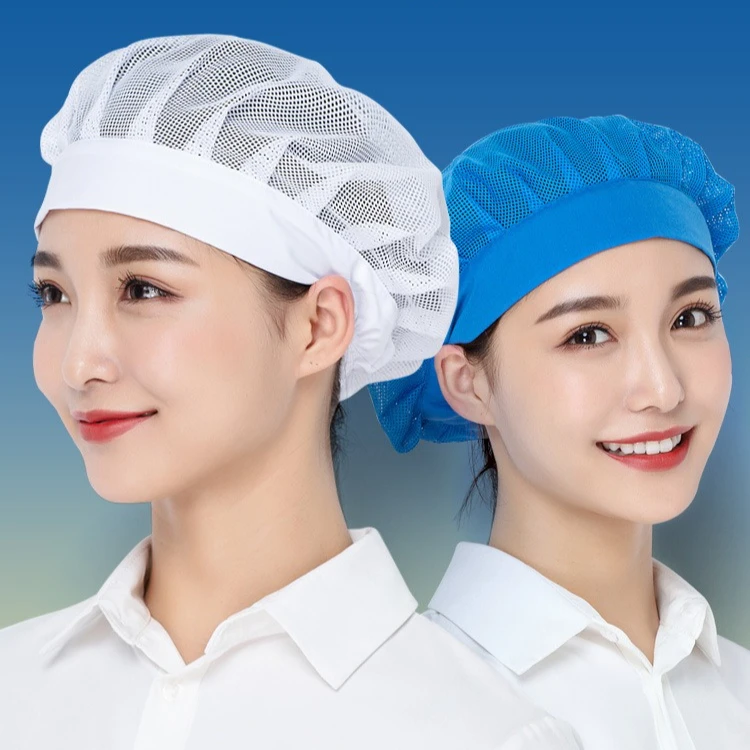 

3pcs Mesh Breathable Chef Hat Dustproof Smoke Resistant Work Cap Multi-color for Kitchen Restaurant Factory Workshop