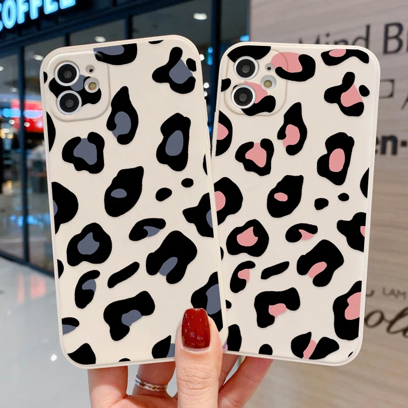 Leopard Phone Case For Samsung A35 A34 A33 A55 5G A54 A53 A52 A15 A14 A13 S24 Ultra S23 S22 Plus S21 S20 FE Soft Silicone Cover