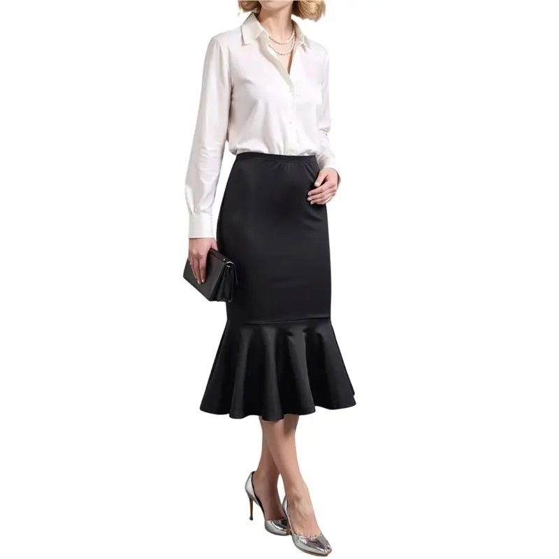 

CYL-Женская юбка-карандаш миди с высокой талией, облегающая, в стиле русалки, для вечеринок и работы