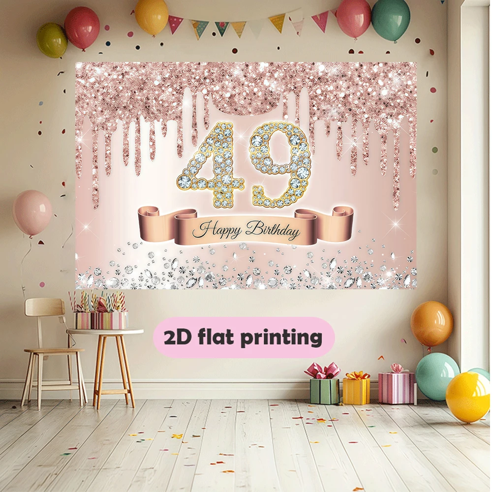 خلفية عيد الميلاد الماس المتلألئ 49 عدد خلفية وردية متلألئة متعددة الأغراض لتزيين العطلات من ألياف البوليستر #6