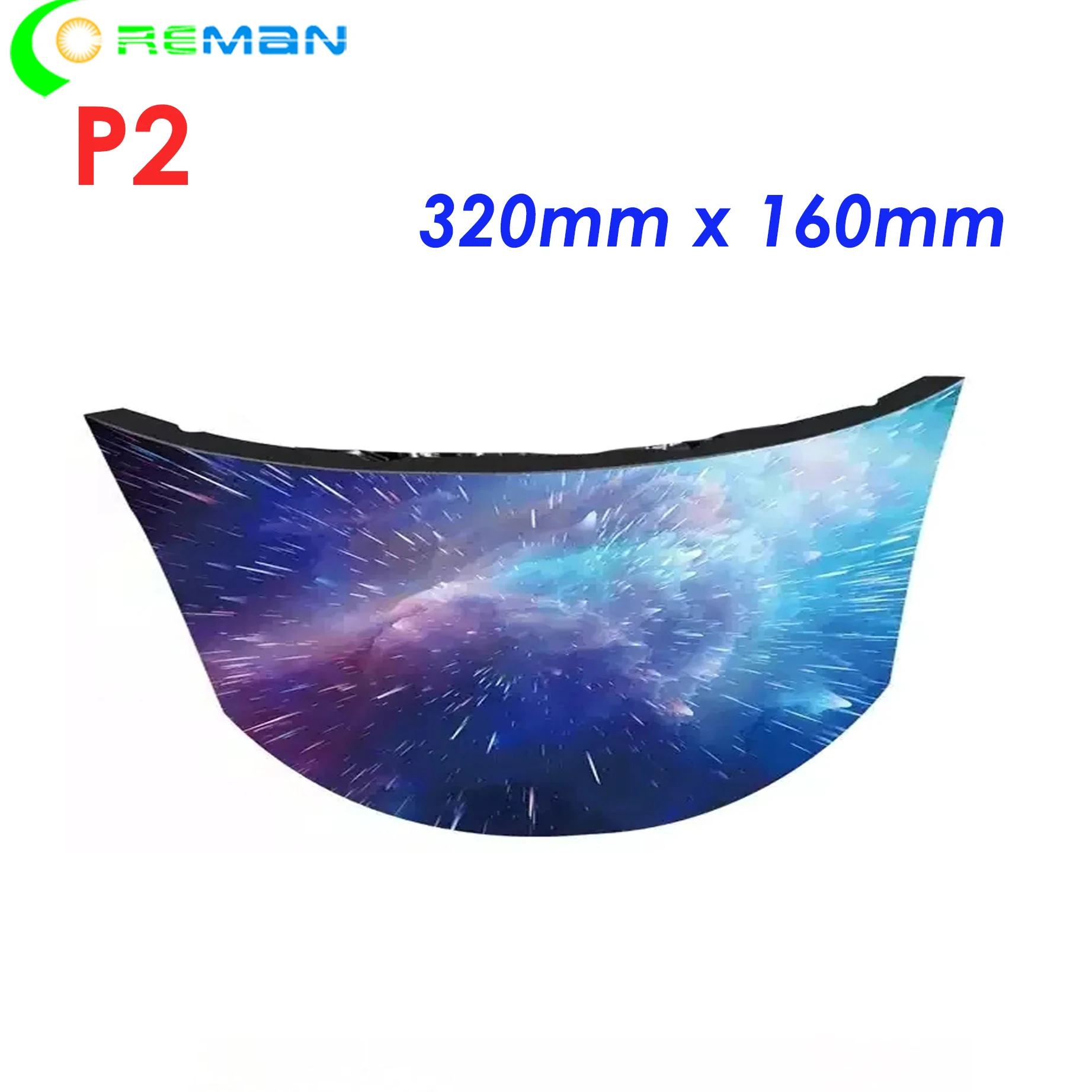 Factory price indoor Curved Flexible P2 LED Display Module 160x320mm 80x160 pixel  3840Hz soft led module p2