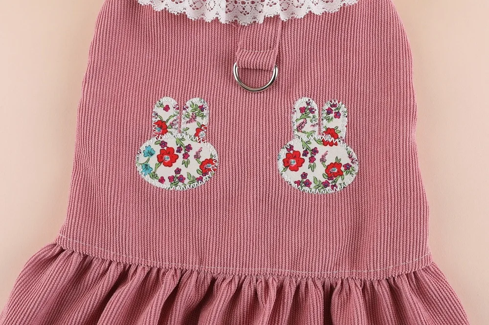Prinzessinnen-Stil Kleidung für kleine Hunde und Katzen, Teddybär, Pomeranian Spezielles Niedliches Brust- und Rückenkleid – Detail 8