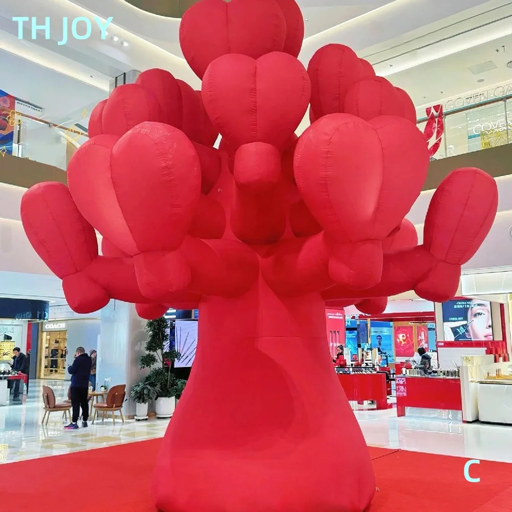 fast air ship to door, Valentine wish tree inflatables, customized inflatable red heart tree wish tree balloon with light