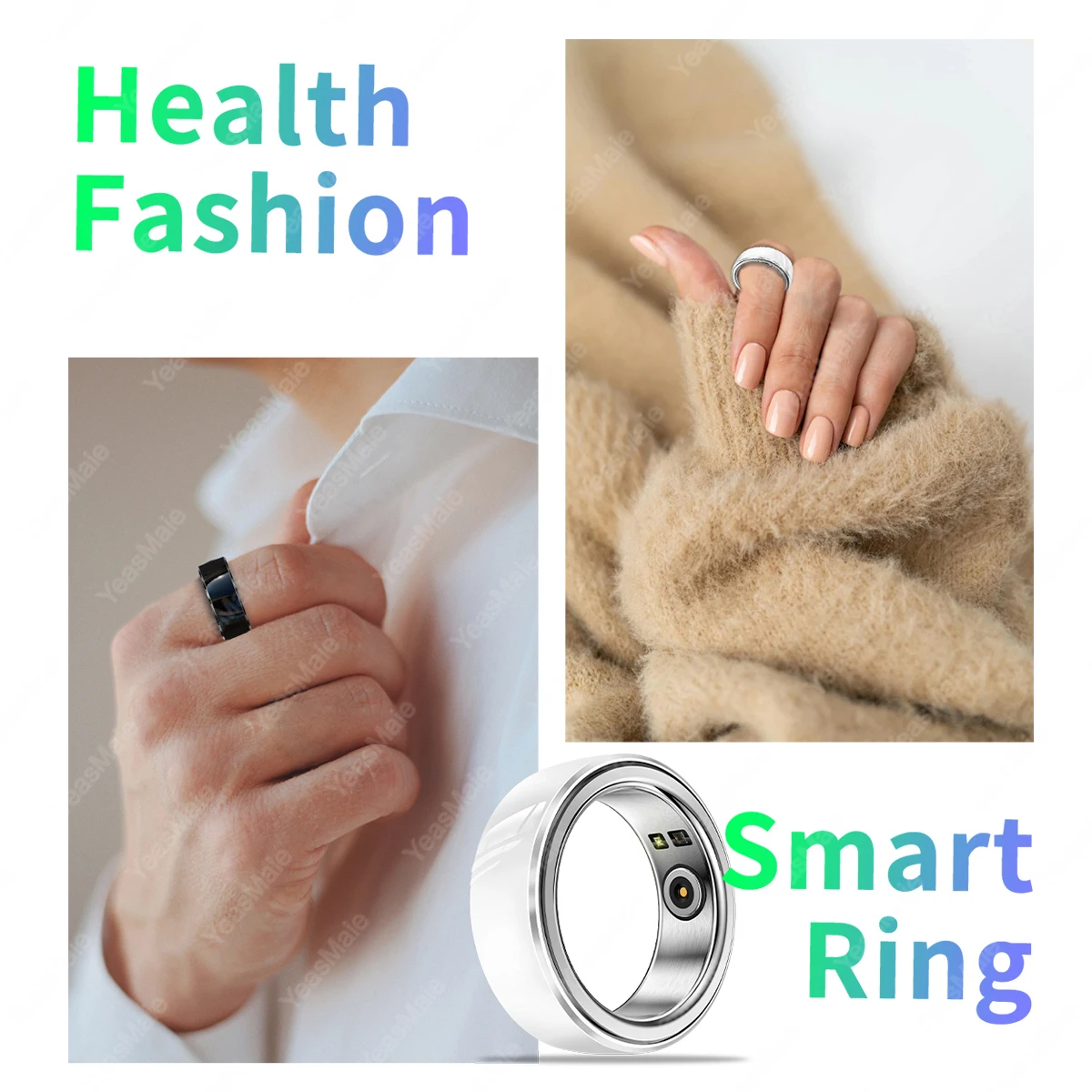 New Ceramic SmartRing Blood Oxyge Monitoring calorie sport Health Tracker monitoraggio del sonno anello intelligente della frequenza cardiaca per