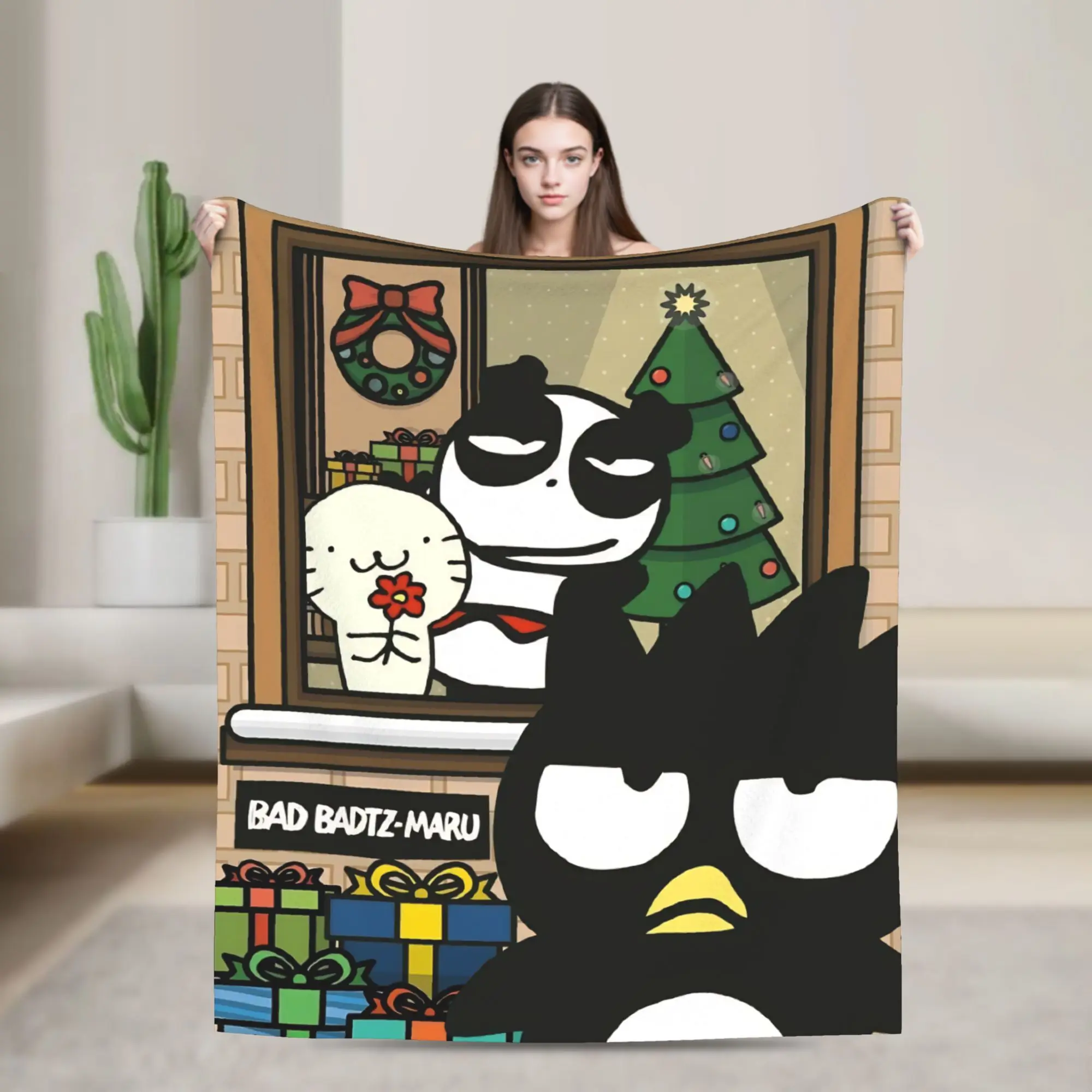 

Kawaii Badtz-Maru Cartoon Throw Blanket for Couch Fuzzy Soft Plush Blanket 50x60 Inches Multi-size Bedspread for All Seasons