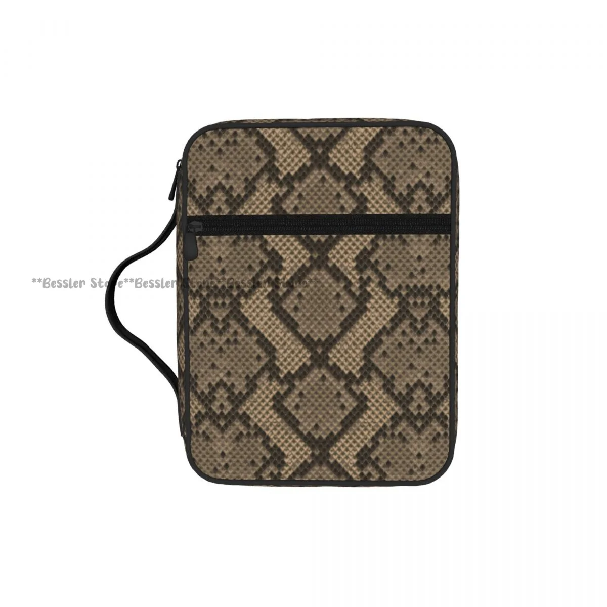 

Prayer Book Storage Handbag Protective Bible Cover Snake Skin Pattern Church Prayer Bag Zipper Book Case