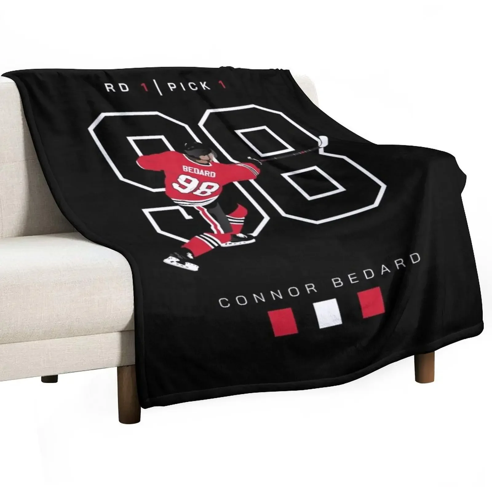 Bedard Number 1 Draft Pick Artwork Throw Blanket sofa bed Warm Luxury Winter beds Hairy Sleeping Bag Blankets