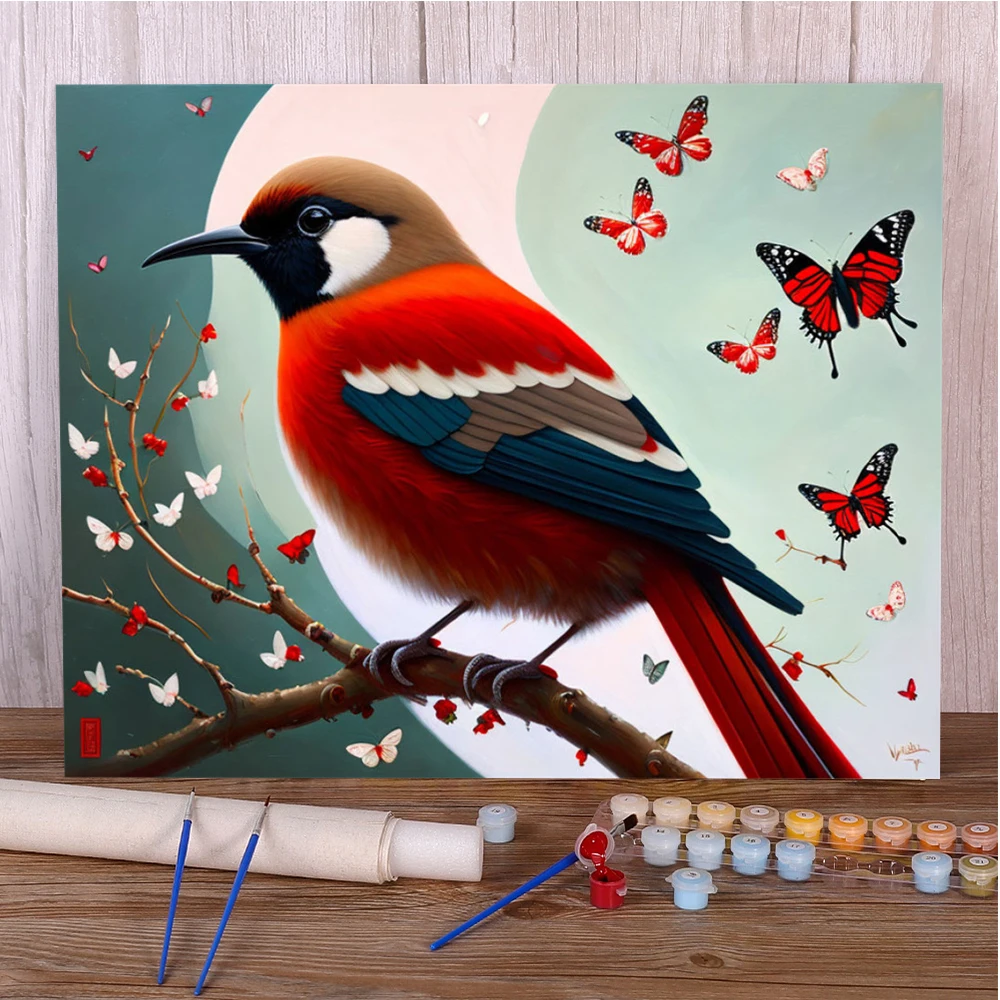 Scenery Bird Coloring By Numbers Painting Complete Kit Oil Paints 40*50 Canvas Pictures Loft Wall Picture Crafts For Adults