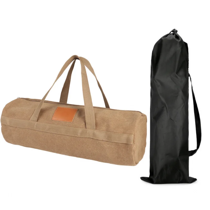 

2Set of Camping Tool Storage Bags，With Handle Storage Bag， Sturdy Sports Style Cylinder Duffel Bag，Zipper Closure，Suitable for T