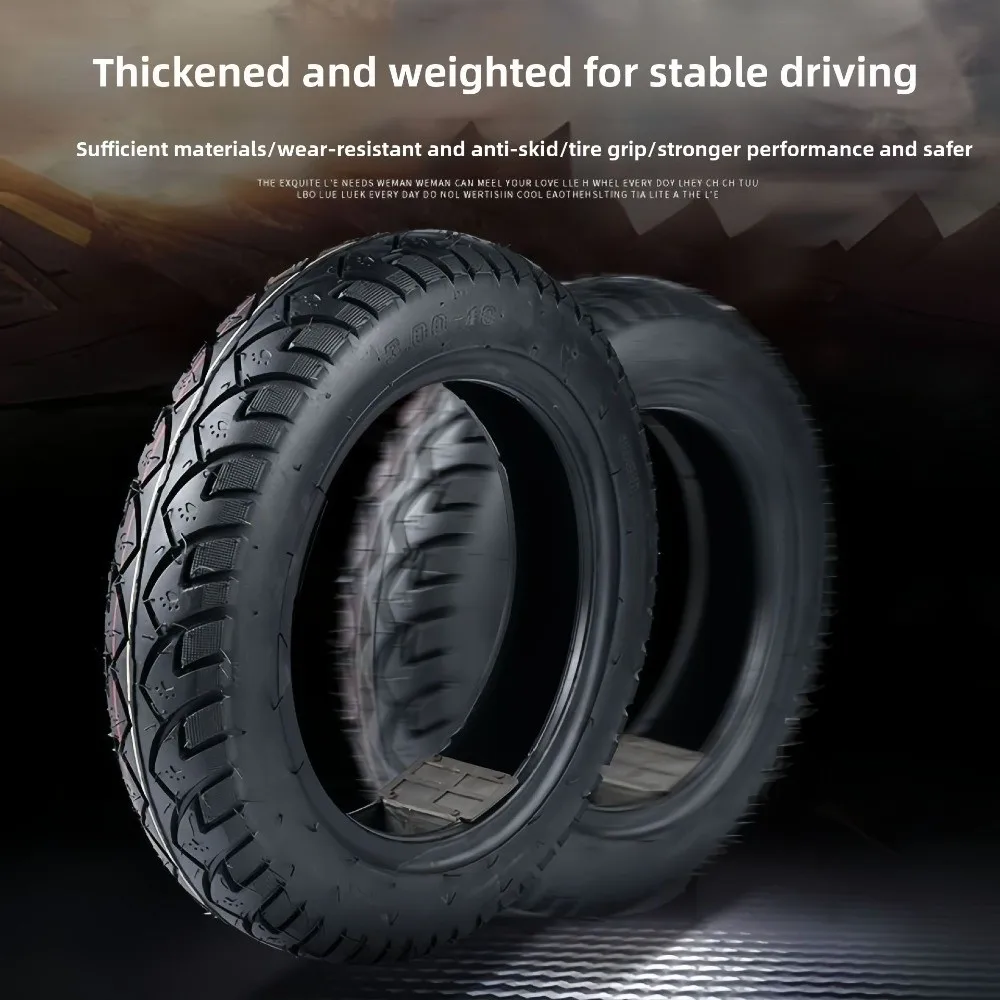 3.00-10 Ebike Tubeless Tire Exterior 14x3.2 Wear Resistant Mini Motorcycle Outer Tire Non Slip Thickened