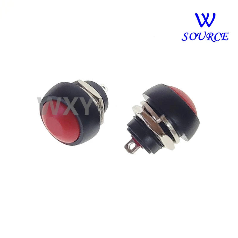 2Pcs PBS-33b PBS-33a 2Pin Mini Switch 12mm 12V 1A Waterproof Momentary Push Button Switch Since The Reset Non-locking with Lock