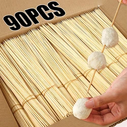 90 stks Bamboe Stok Food Grade Bamboe Spies Sticks Wegwerp Natuurlijke Hout Lange Stok voor Barbecue Fruit BBQ Gereedschap 15/20/25/30 cm