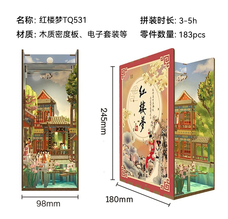 Tonecheer Vincent Willem Van Gogh DIY Book Nook Dollhouse Diorama Model Kit 3D Houten Puzzel Houten Boekensteun Decoratie Speelgoed Cadeau