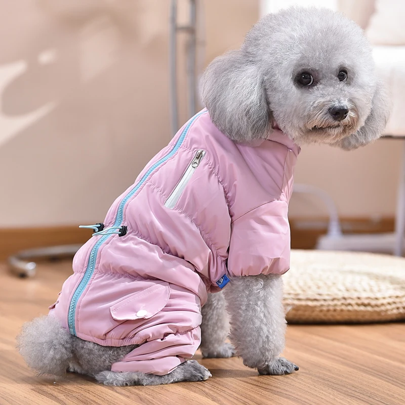 Snowproof Dog Windbreaker Apparel For Small Medium Puppy Warm Winter Outdoor Jacket Pet High Neck Boy Girl Warm Chest Clothes