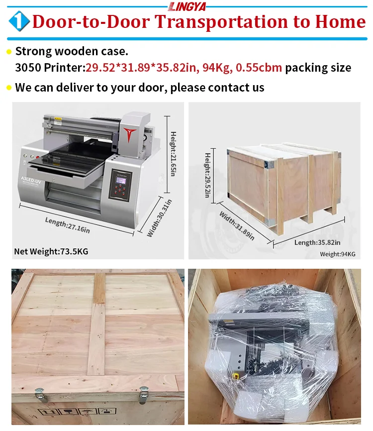 Mini stampante UV digitale ad alta risoluzione Stampante flatbed UV A3 Stampante a getto d'inchiostro desktop Lingya A3 per la stampa di etichette adesive