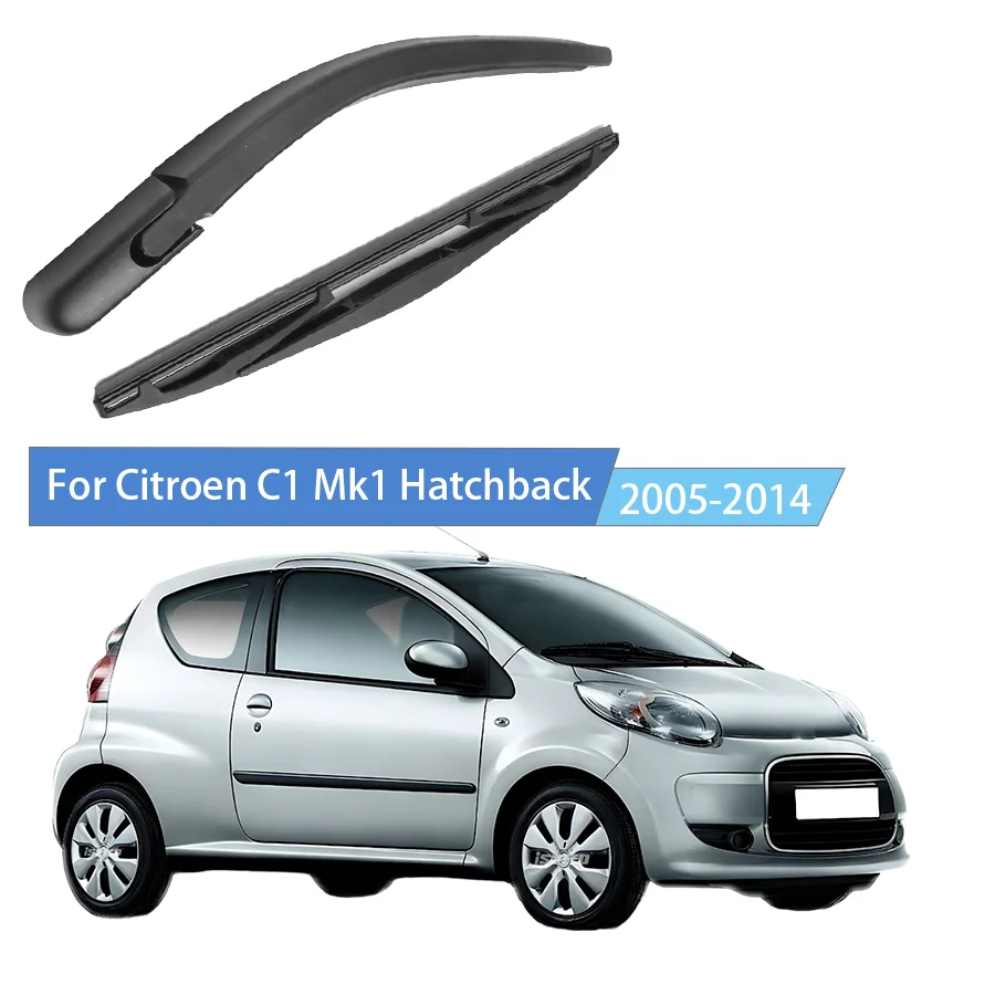 

For Citroen C1 Mk1 Hatchback 2005-2010-2014 Rear Wiper Blade Arm Set Rear Window Windshield