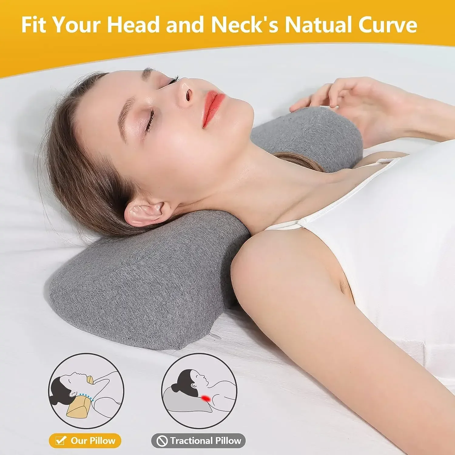 

Memory Foam Neck Pillow Shoulder Necks Pain Relief Sleeping Bed Pillow Washable Neck Pillows Support Pillows CervicalSpondylosis