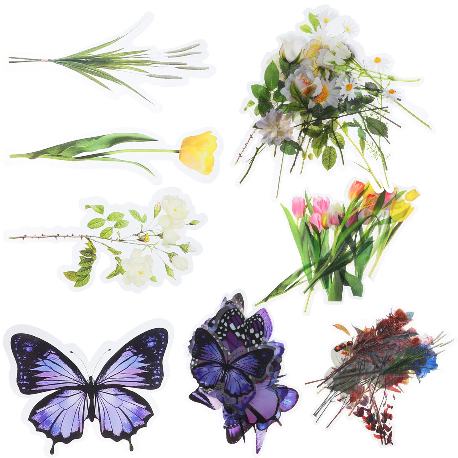

4 Bags Pcs Stickers Aesthetic Retro Plant Flower Stickers Waterproof DIY Scrapbooking Journaling Album Cards Gifts