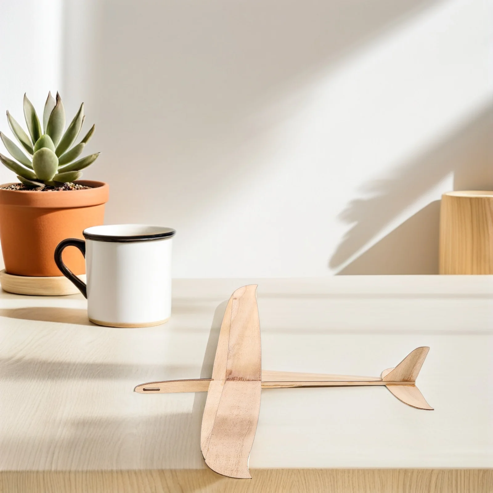 Avião planador de madeira, 2 peças, kit de artesanato diy, avião inacabado para crianças, projeto escolar, lançamento manual, voador, adequado para viagens