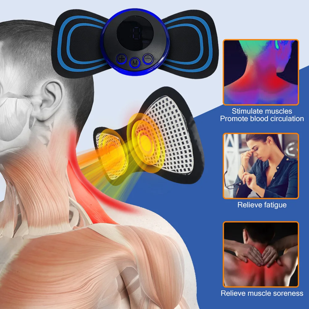 

Electric Neck Massager EMS Muscle Stimulator Mini Low Frequency Instrument Back Massage Relax Cervical Spine Pain Relief Machine