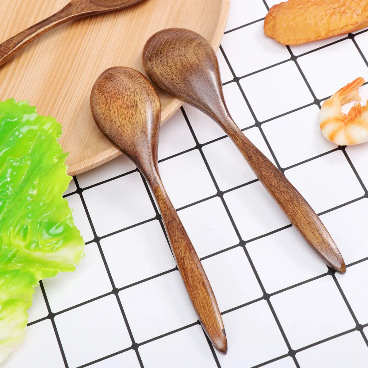 

3Pcs Wooden Spoon Mini Natural Nanmu Short Handle Spoons for Jam Sugar Salt Ice Cream Condiments Handmade Ecofriendly