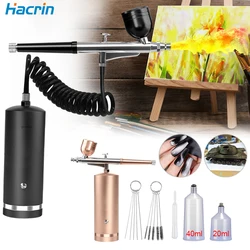 Airbrush Nail With Compressor Portable Air Brush For Nails Art Paint Painting Cake Mini Nails Spray Spray Gun Compressor Kit