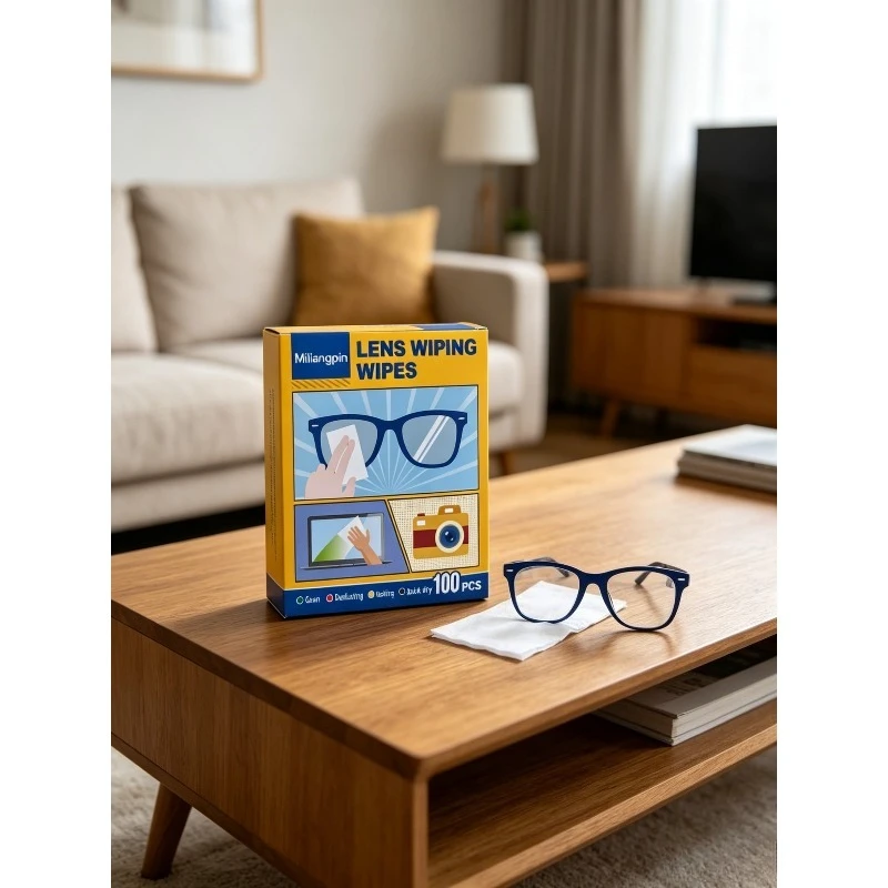 

Eyeglass cleaning wipes, suitable for lens and screen cleaning, 75%alcohol cotton wipes, non-woven fabric, scratch-resistant