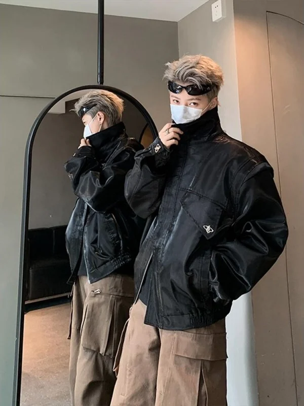 

Большая мужская повседневная куртка в американском стиле, бейсбольная куртка, мотоциклетная куртка, верхняя одежда, модель 2300 Pou Decosition