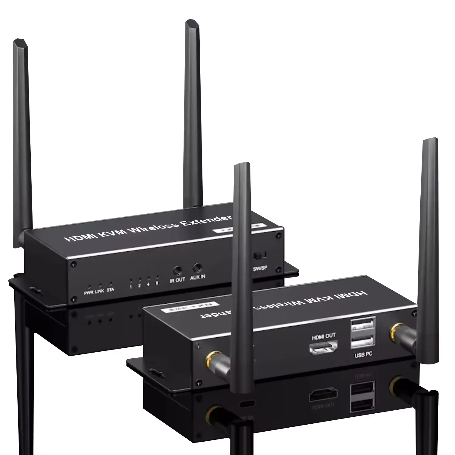 

2025HDMI KVM Extender Wireless 200m 5G Wifi HDMI Extender Over IP 200m Wireless KVM HDMI USB Extender