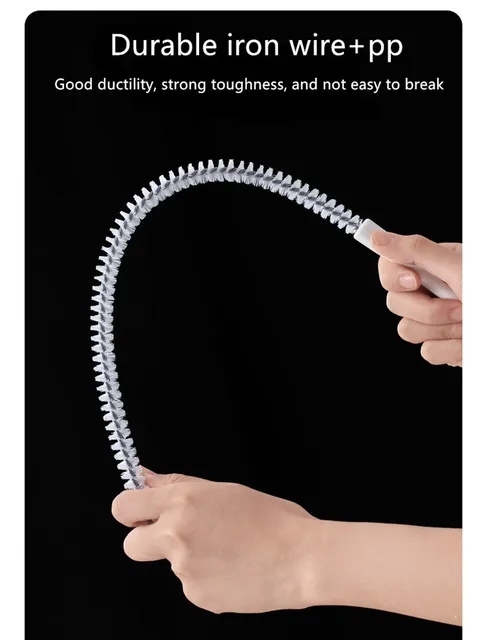 Pipe Dredging Brush Long Clean Kitchen Bathroom Hair Sewer 2