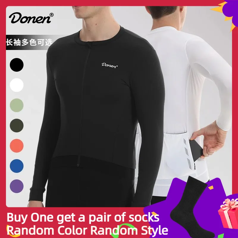 

Donen Cycling Jersey Ice Silk Cycling Long Sleeves Men's Women's Autum Style Tight Tops 4 Pockets Road Bicycle Outdoor Equipment
