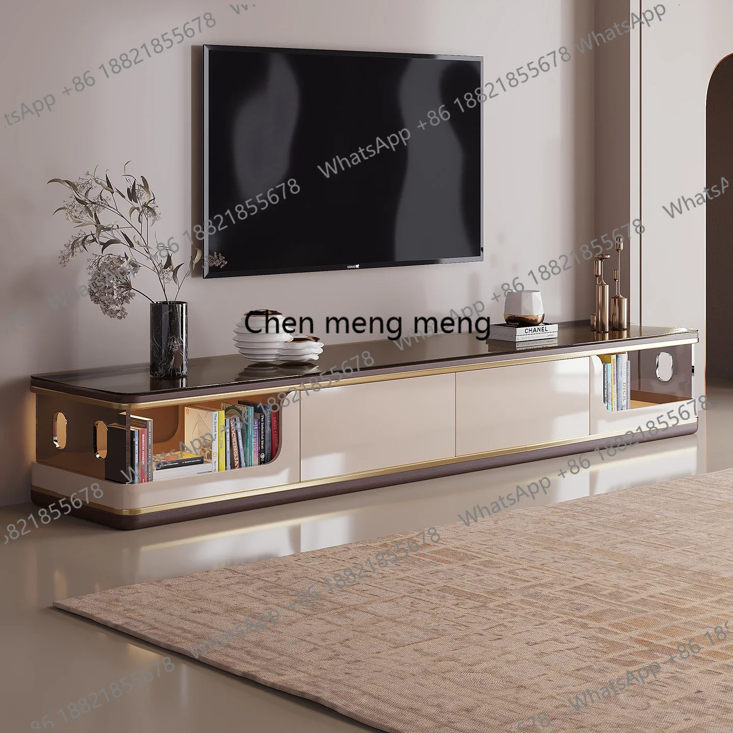 

2025 light luxury coffee table living room new creative high-end extended large apartment TV cabinet