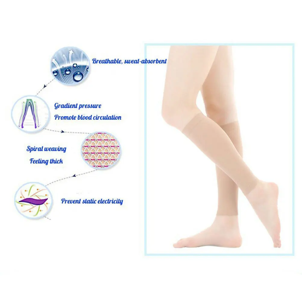 

1 Pair Compression Spandex Elastic Breathable Mid-Calf Support Socks For Sports Running Fitness Recovery Unisex Medical Socks