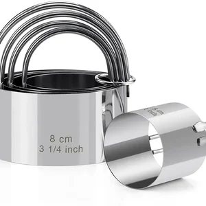 5 Stücke/Set runder Keksform Edelstahl -Keksausschnitzwerkzeug, professionelle Werkzeuge des Kochens Pasta 6 Hauptverkäufe Biskuit Biskuit - №6