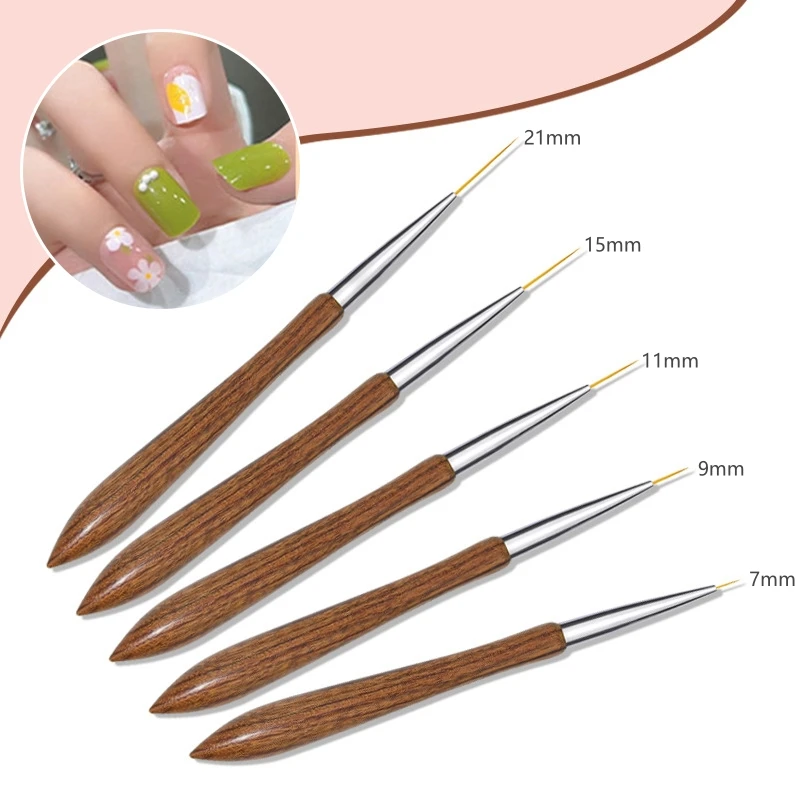 7/9//21mm Nail Art Liner Pinsel hand bemalte Pinsel Sandelholz Stange UV Gel Farben Zeichenstift DIY Maniküre Zubehör