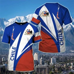 Chile Flag Men's T-shirt Summer Men O-neck Oversized Short-sleeved T Shirts Street Outdoor Casual Plain T Shirt Male Tees Tops