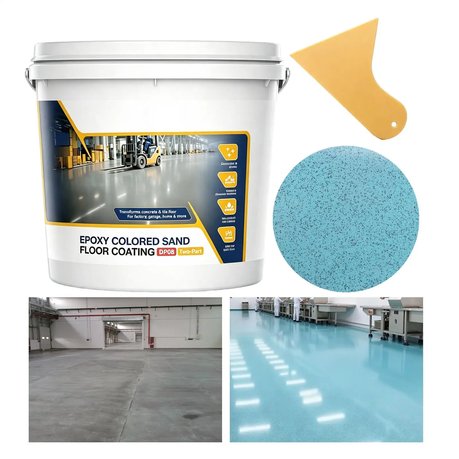 Epoxy Flooring Paint Epoxy Paint Sand High Gloss Marble Effect Non Slip Waterproof Sand Colored for Wood Concrete Tile