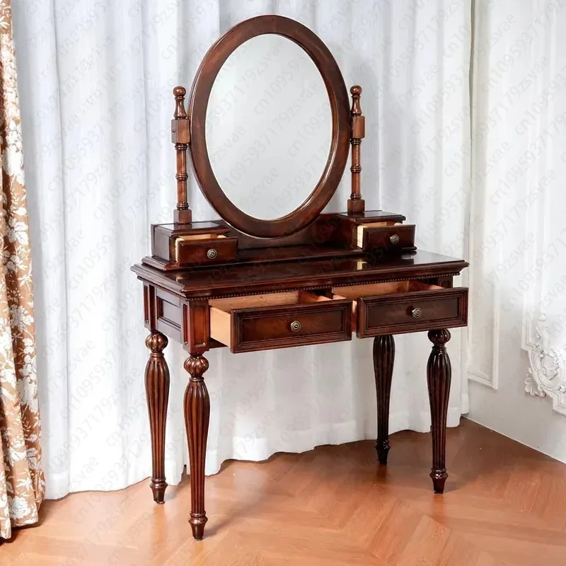 Vintage Wooden Dresser with Mirror and Drawer Makeup Dresser Bedroom Wooden Dresser