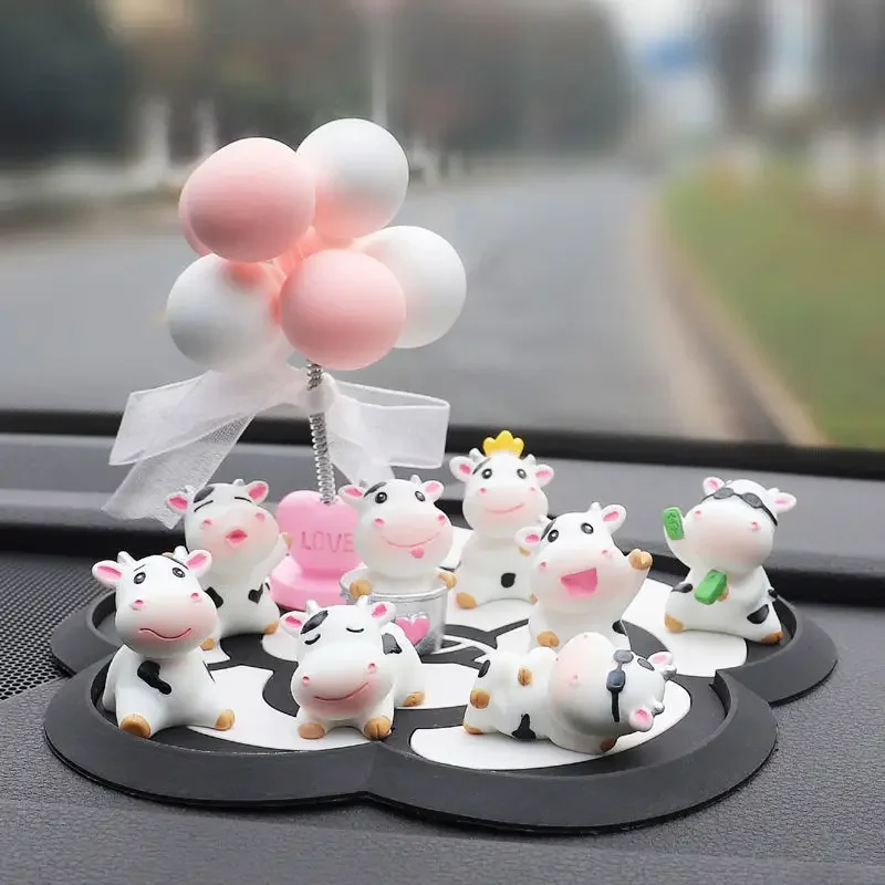 Cute Cow Small Statue Little Figurine Crafts Figure Ornament Miniatures  Micro Landscape Resin Ornaments Room Decor