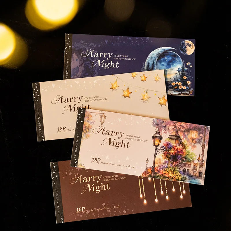 18 Sheets Street lights, lighting theme Stickers book Adhesive DIY Hand Account Scrapbooking Junk Journal Supplies